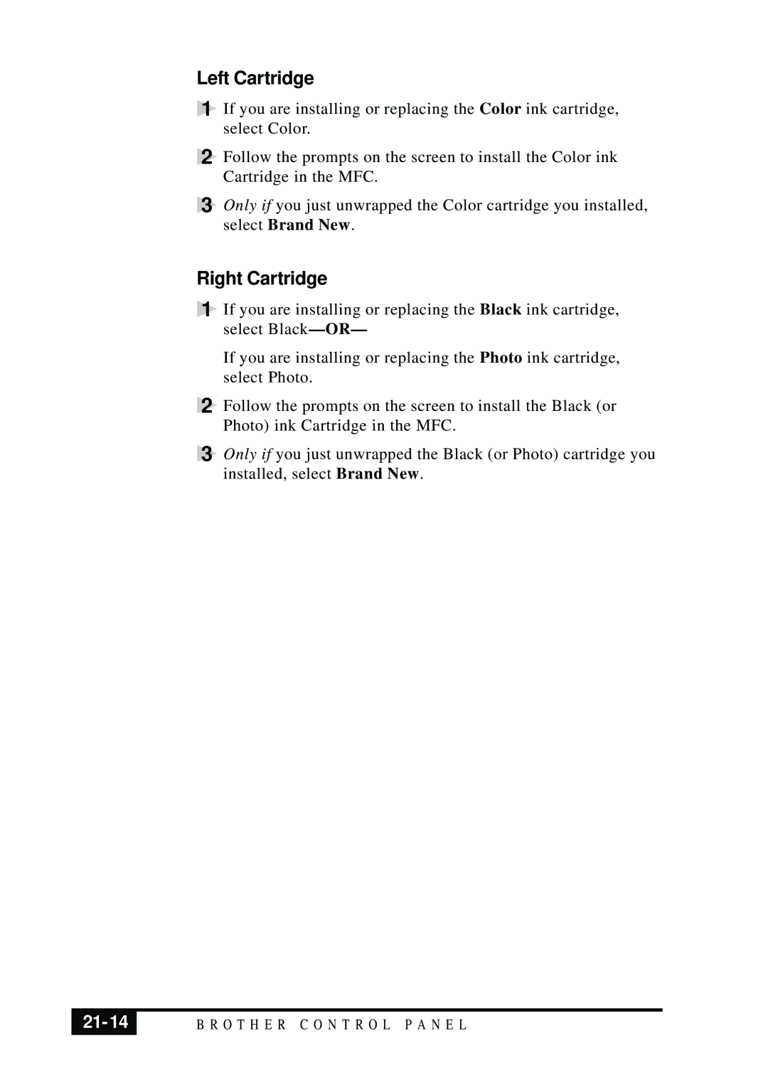 Visioneer MFC7050C owner manual Left Cartridge, Right Cartridge, 21-14 