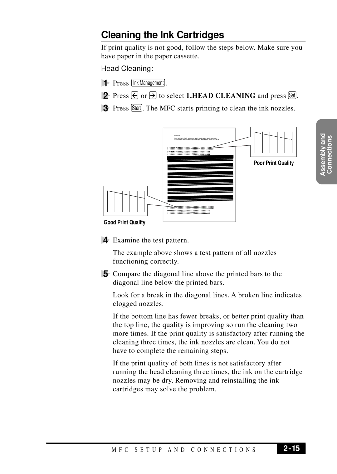 Visioneer MFC7050C owner manual Cleaning the Ink Cartridges, Head Cleaning 