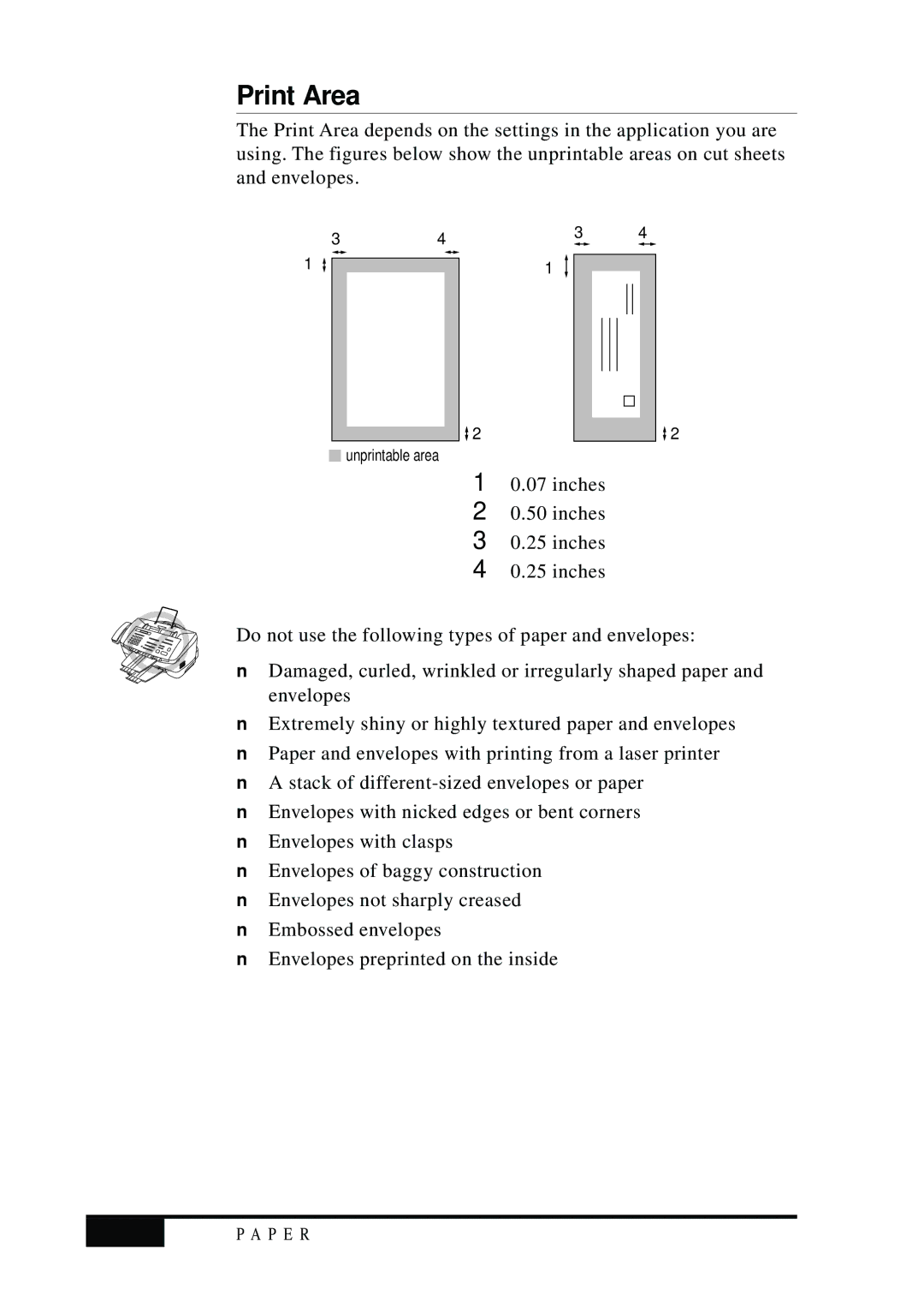 Visioneer MFC7050C owner manual Print Area 