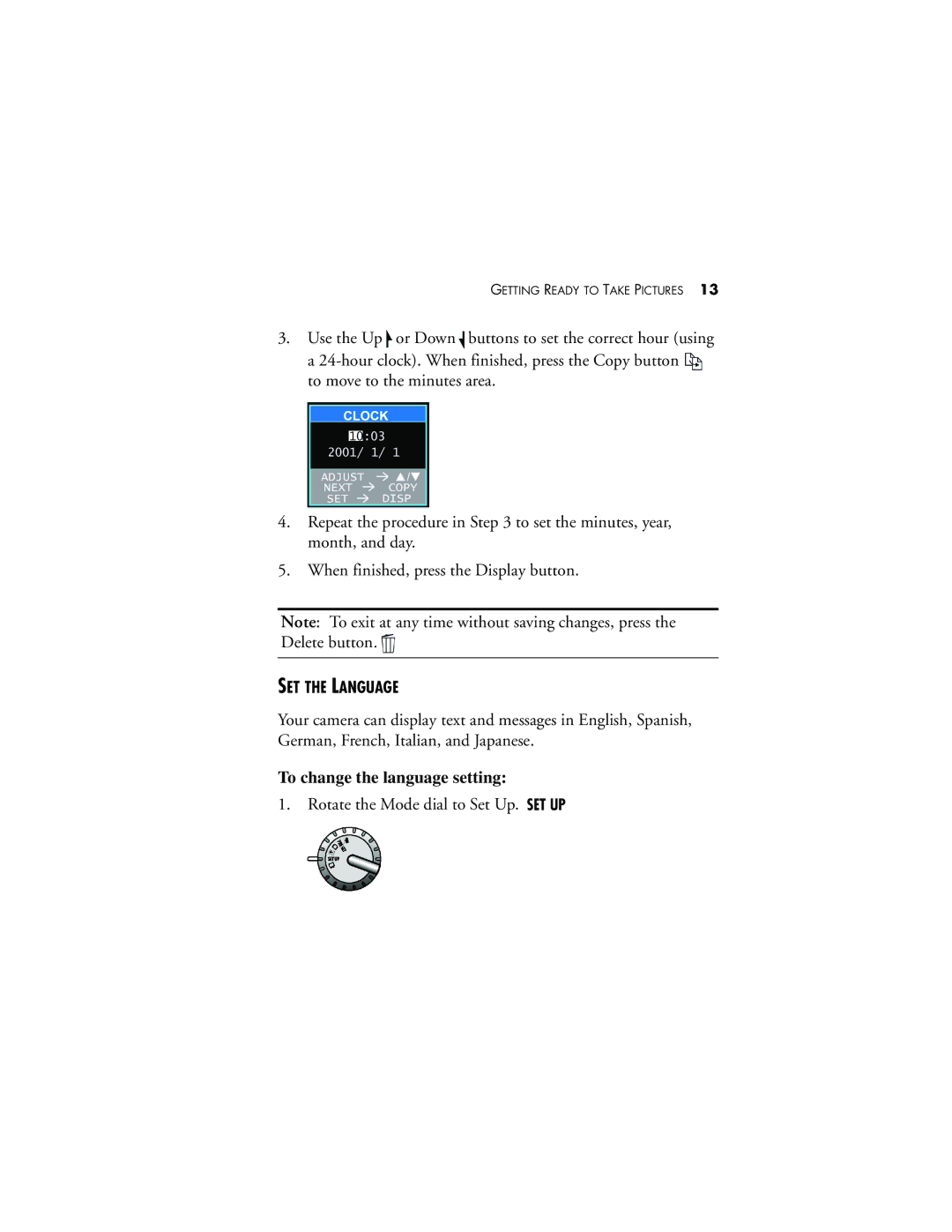 Visioneer MX 230 manual To change the language setting 