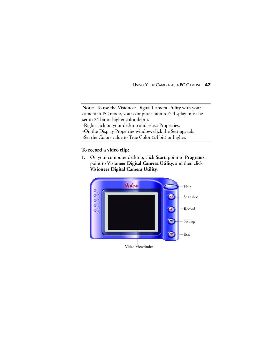 Visioneer MX 230 manual Right-click on your desktop and select Properties 