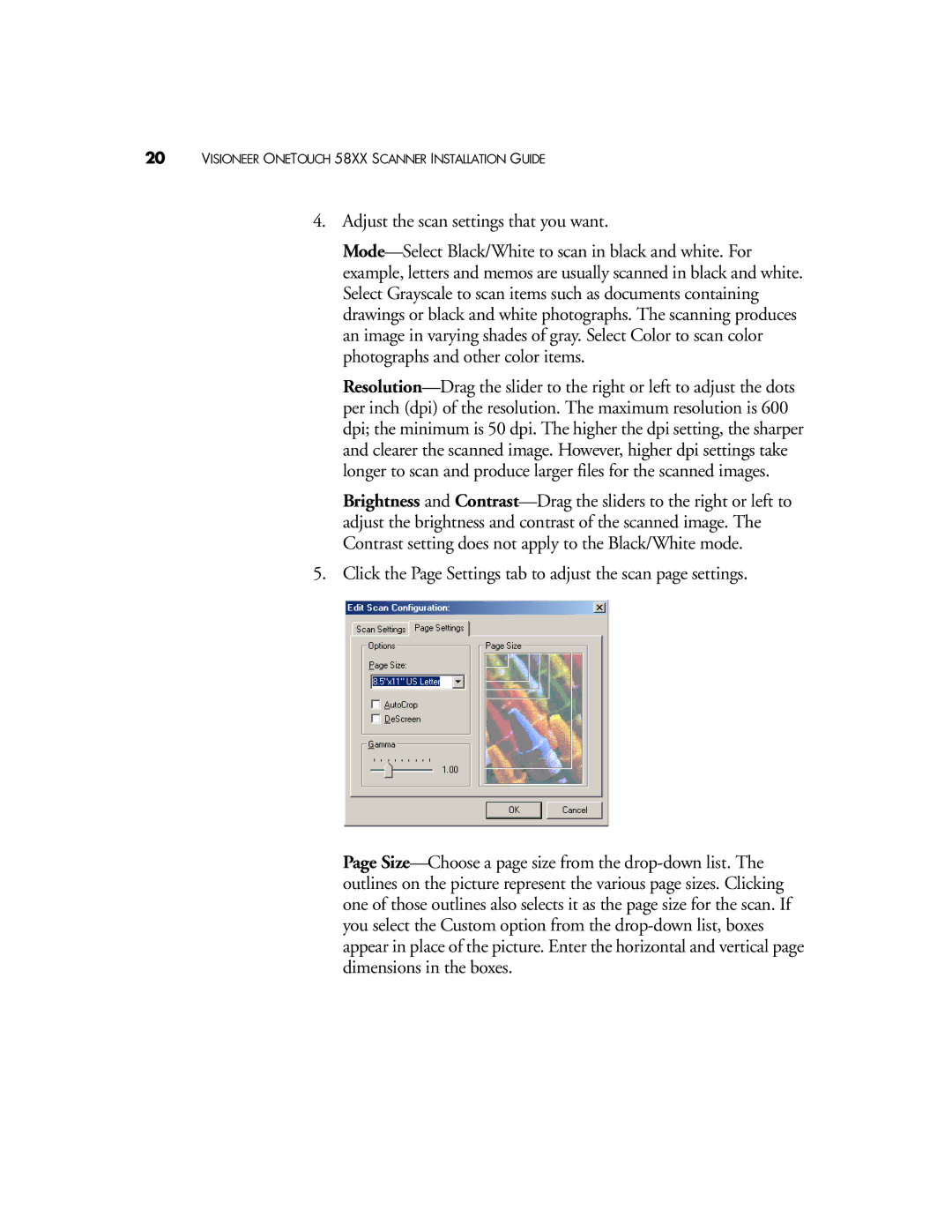 Visioneer OneTouch 58XX manual Visioneer Onetouch 58XX Scanner Installation Guide 