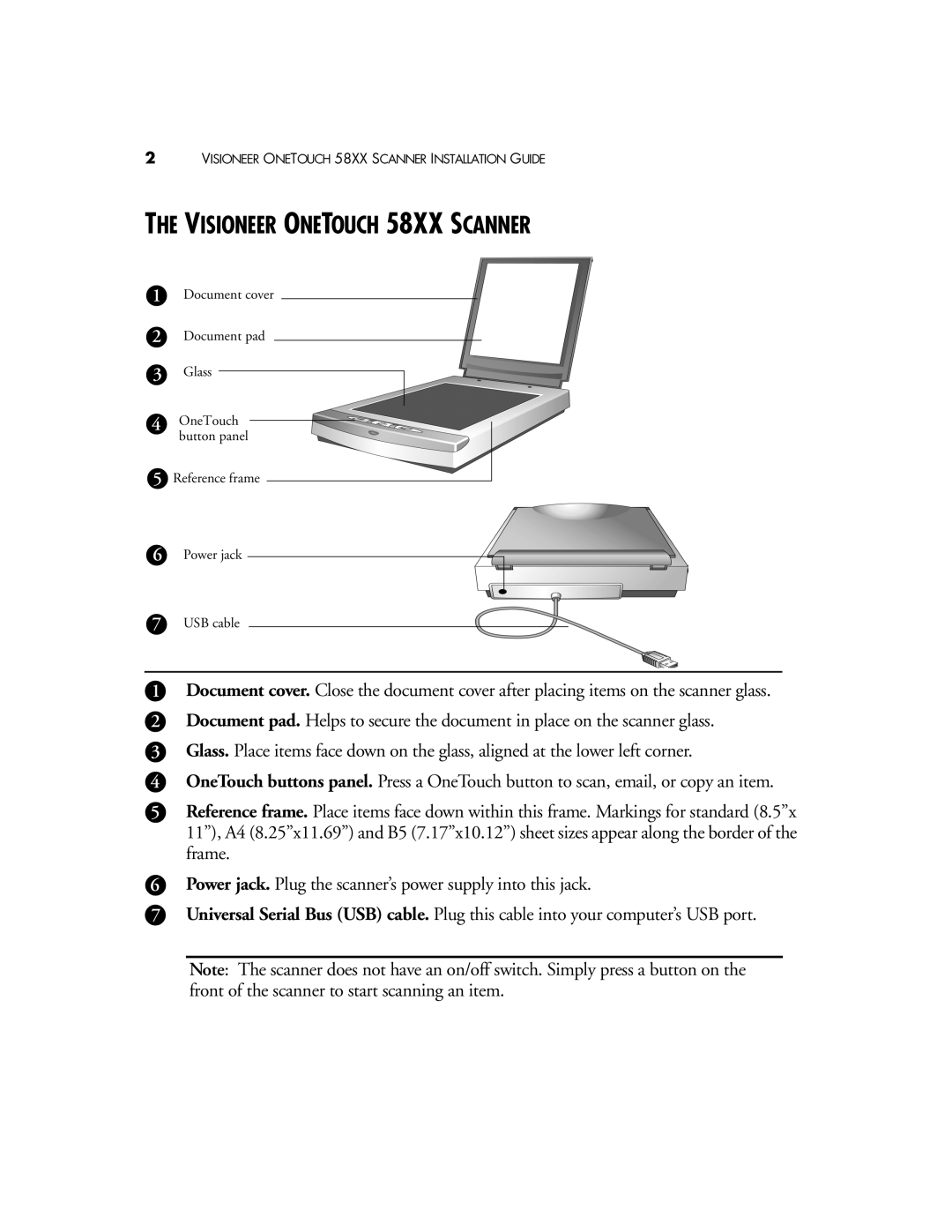 Visioneer OneTouch 58XX manual Visioneer Onetouch 58XX Scanner 