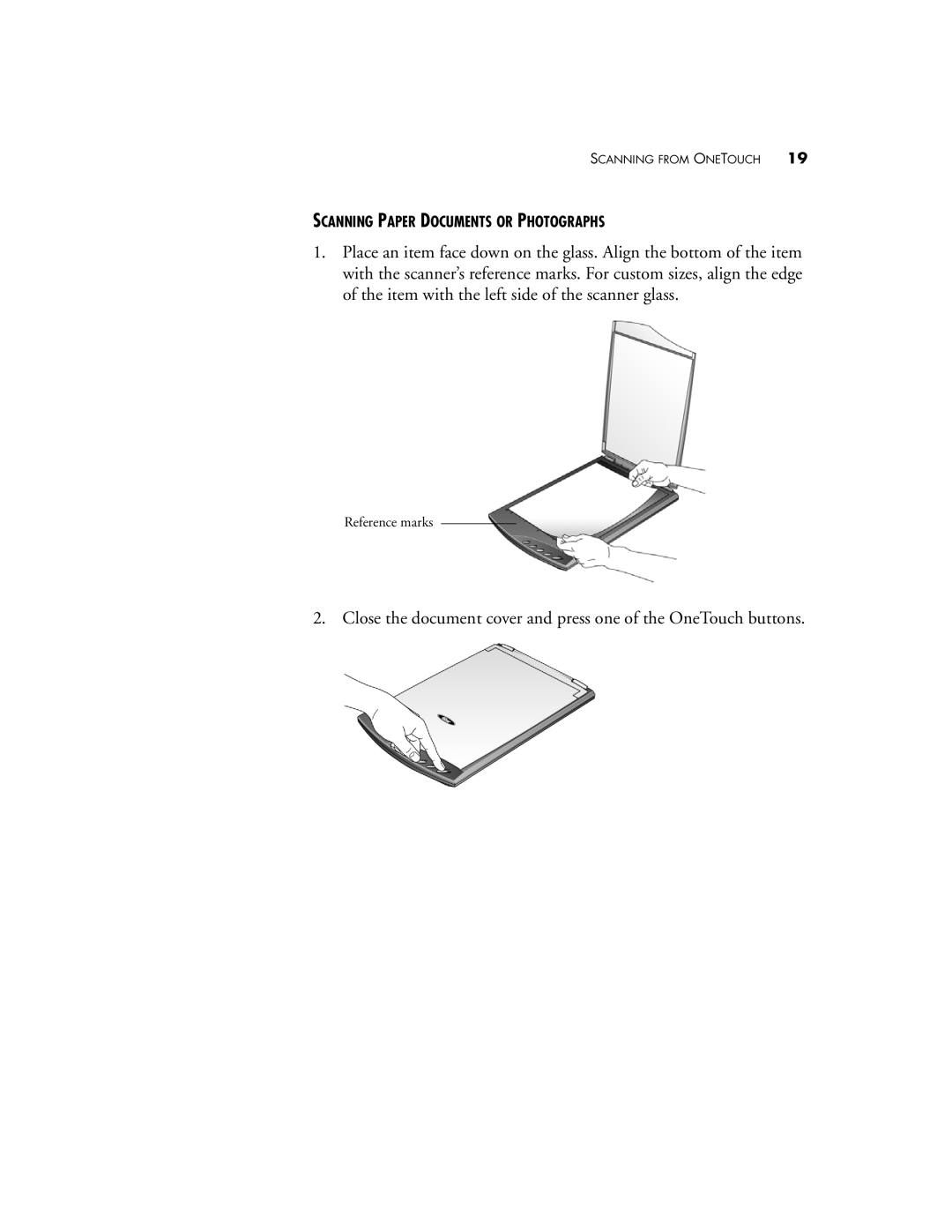 Visioneer OneTouch 7400 manual Scanning Paper Documents or Photographs 