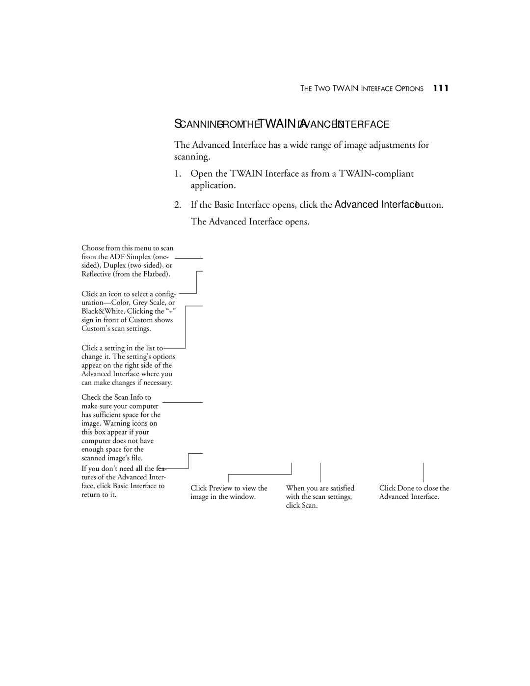 Visioneer Patriot 680 manual Scanning from the Twain Advanced Interface 