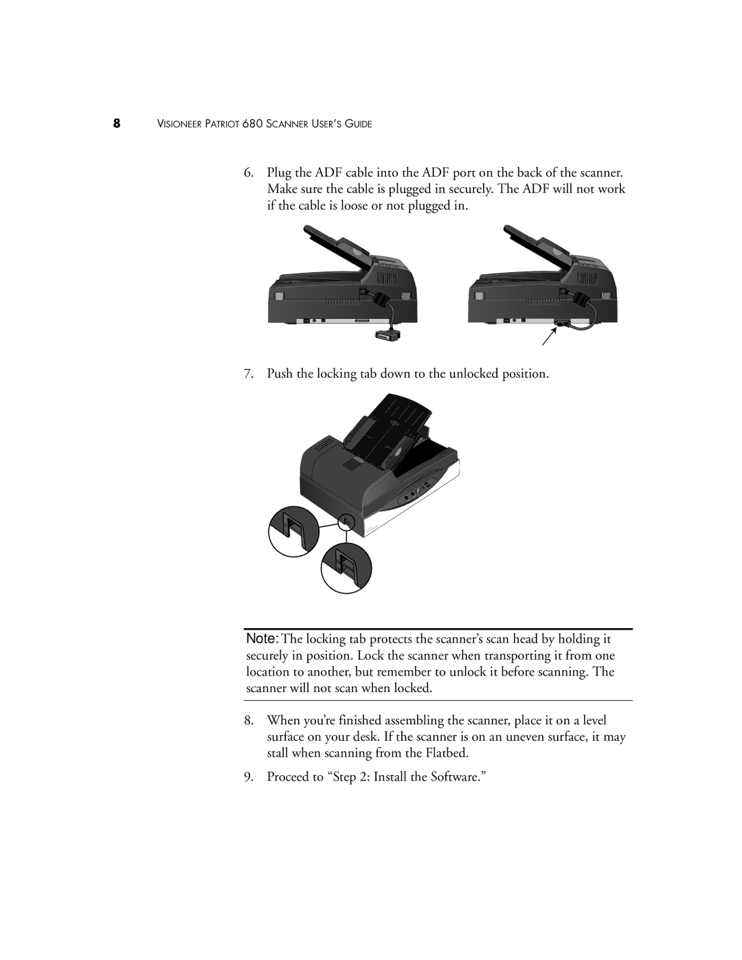 Visioneer manual Visioneer Patriot 680 Scanner USER’S Guide 