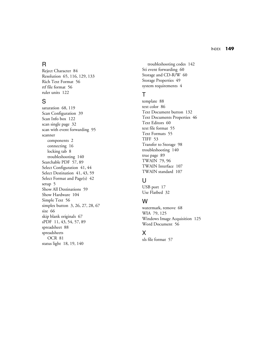 Visioneer Patriot 680 manual Index 