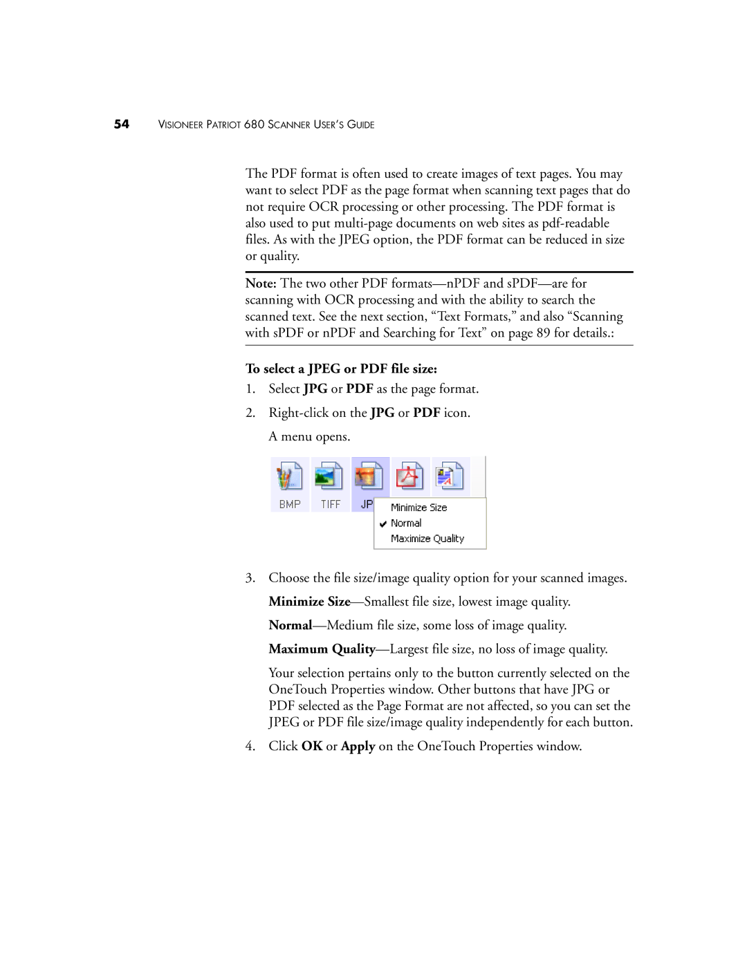 Visioneer manual Visioneer Patriot 680 Scanner USER’S Guide 