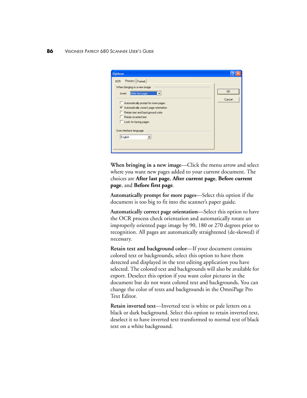 Visioneer manual Visioneer Patriot 680 Scanner USER’S Guide 