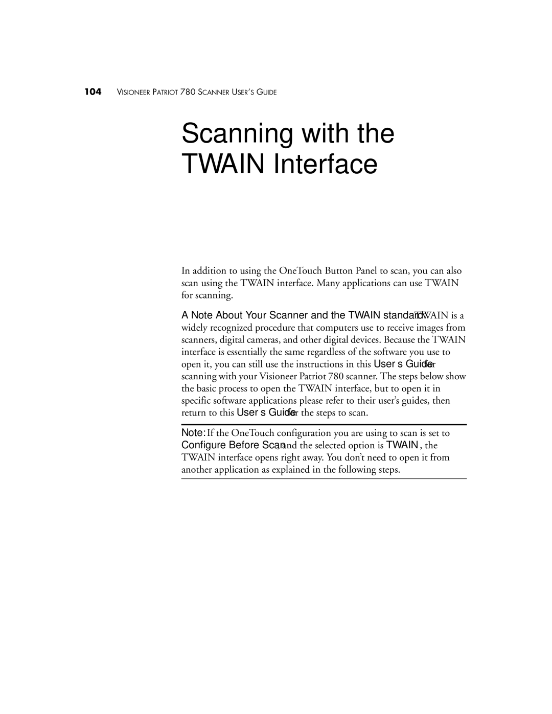 Visioneer Patriot 780 manual Scanning with Twain Interface 