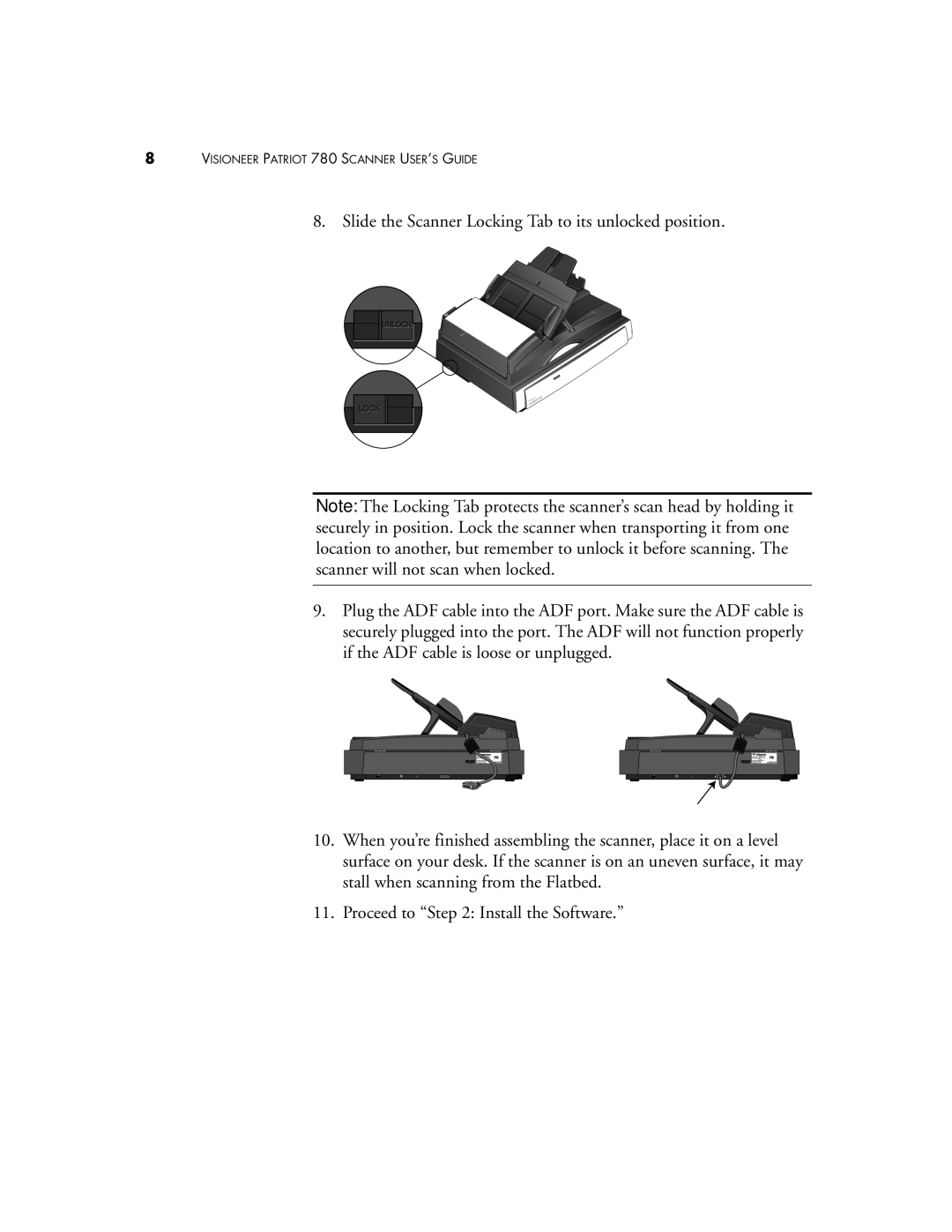 Visioneer manual Visioneer Patriot 780 Scanner USER’S Guide 