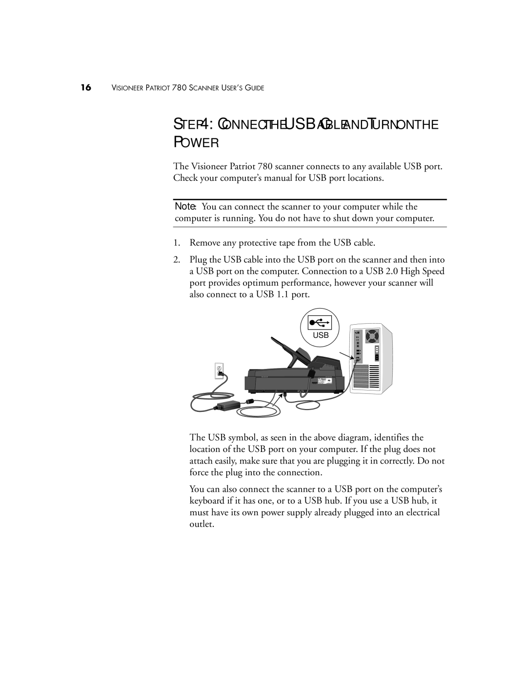 Visioneer Patriot 780 manual Power 