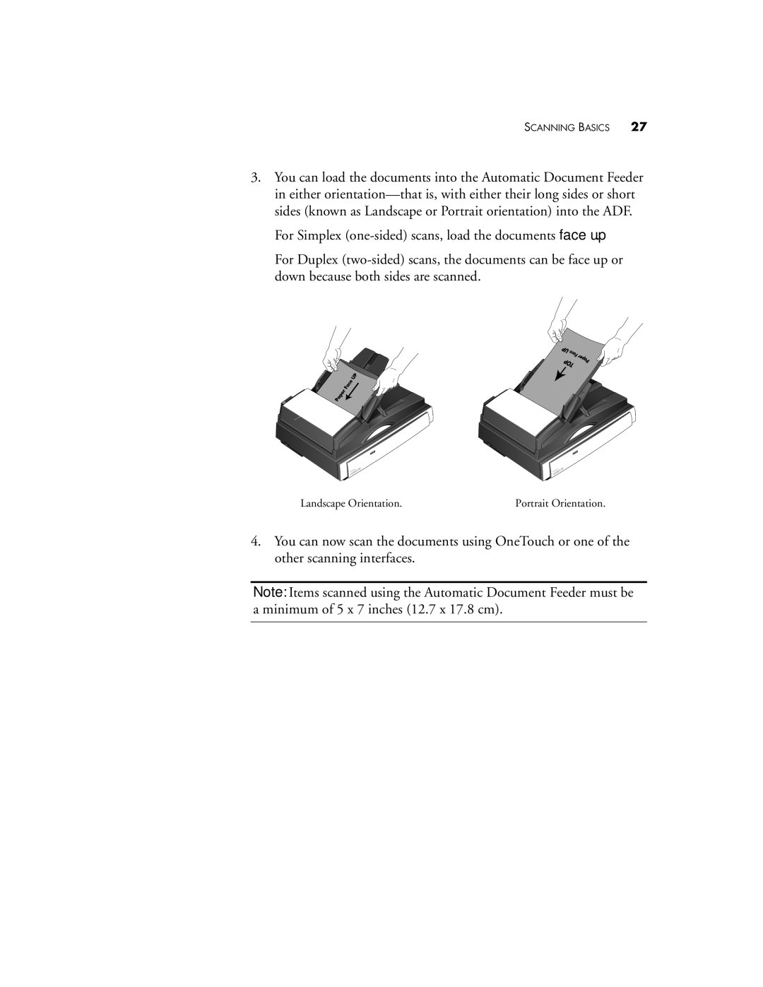 Visioneer Patriot 780 manual Landscape Orientation 