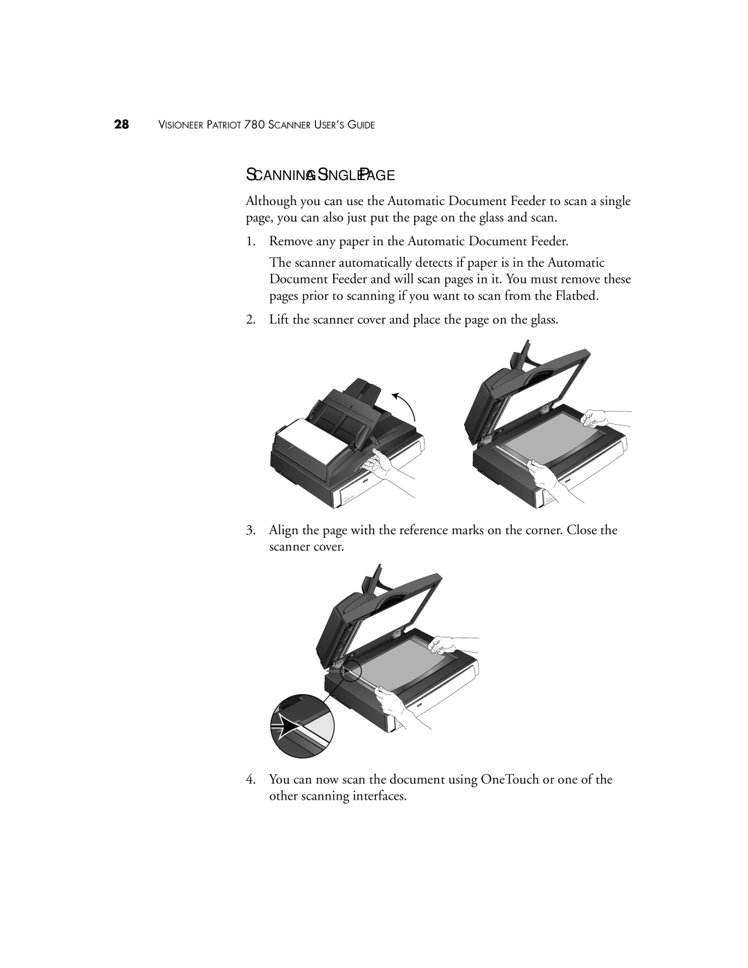 Visioneer Patriot 780 manual Scanning a Single 