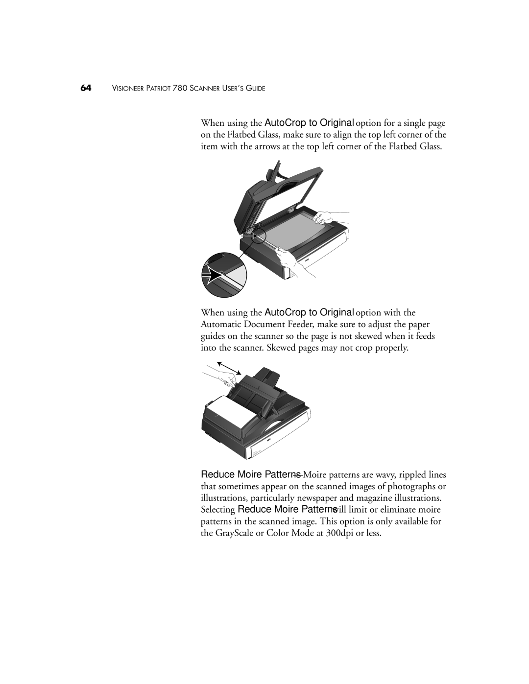 Visioneer manual Visioneer Patriot 780 Scanner USER’S Guide 