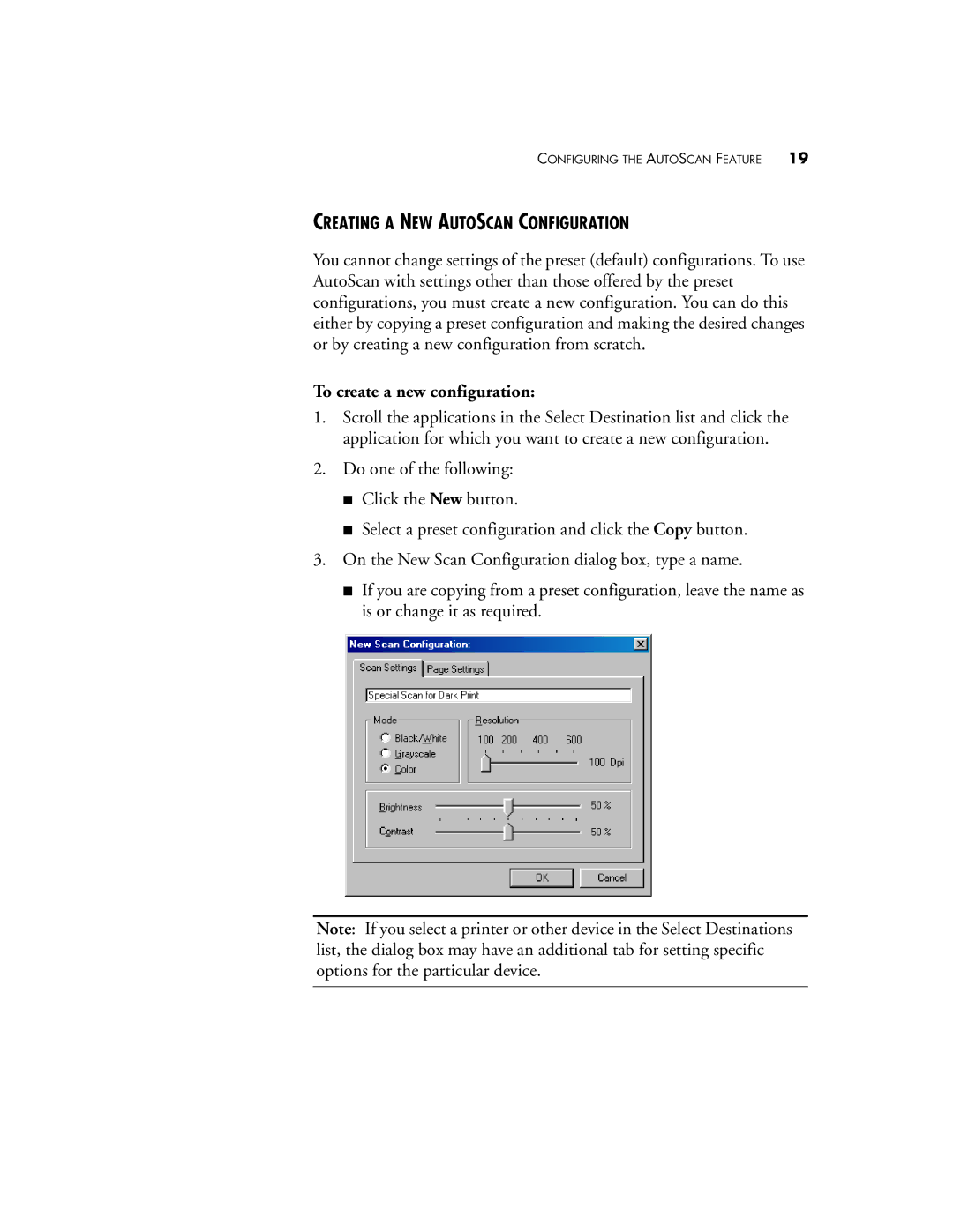 Visioneer Strobe XP 200 manual Creating a NEW Autoscan Configuration, To create a new configuration 