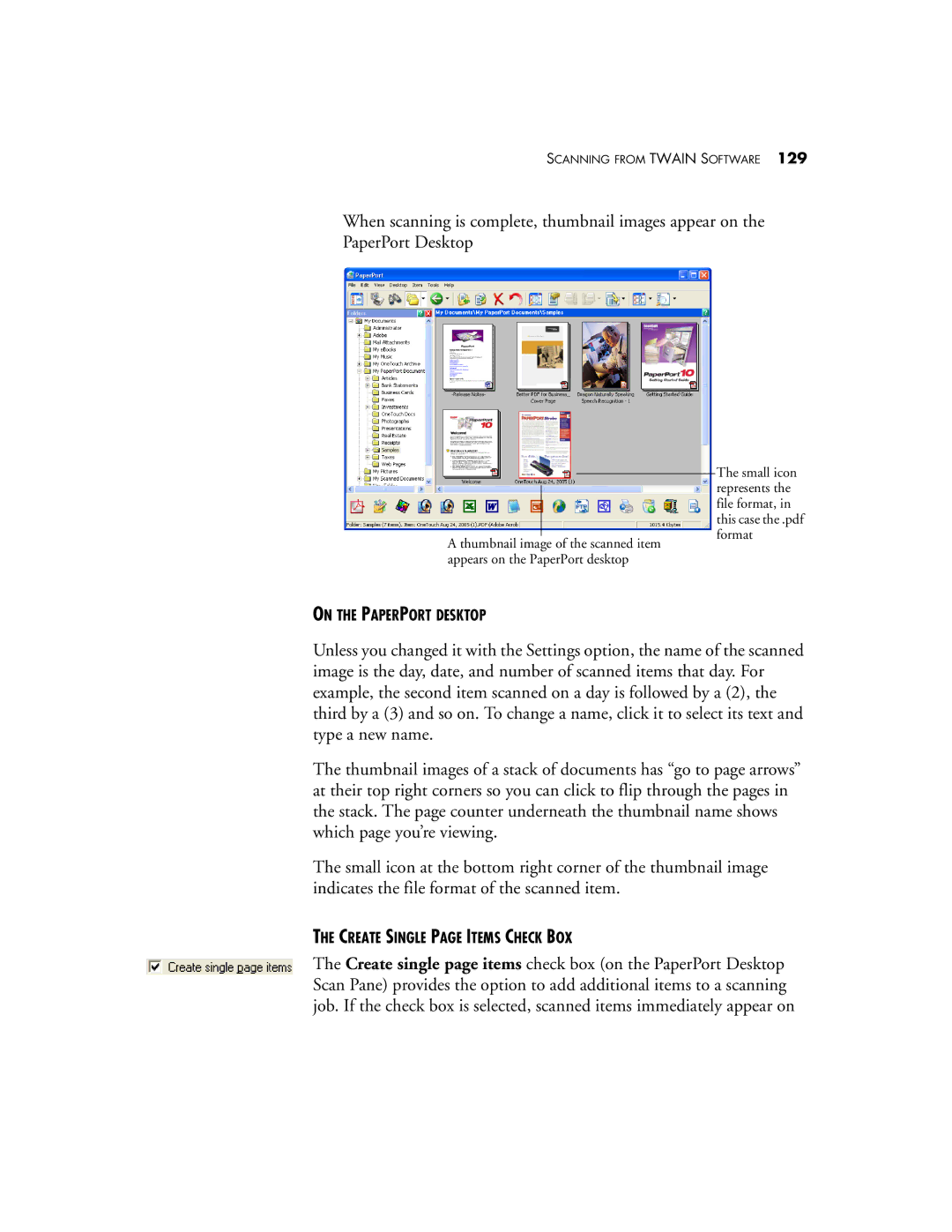 Visioneer XP 200, XP 300, XP 100 manual On the Paperport Desktop 