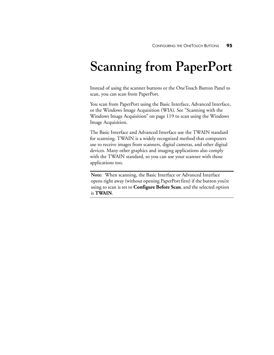 Visioneer XP 470 manual Scanning from PaperPort 