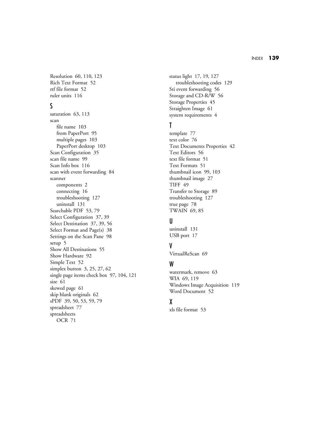 Visioneer XP 470 manual Index 