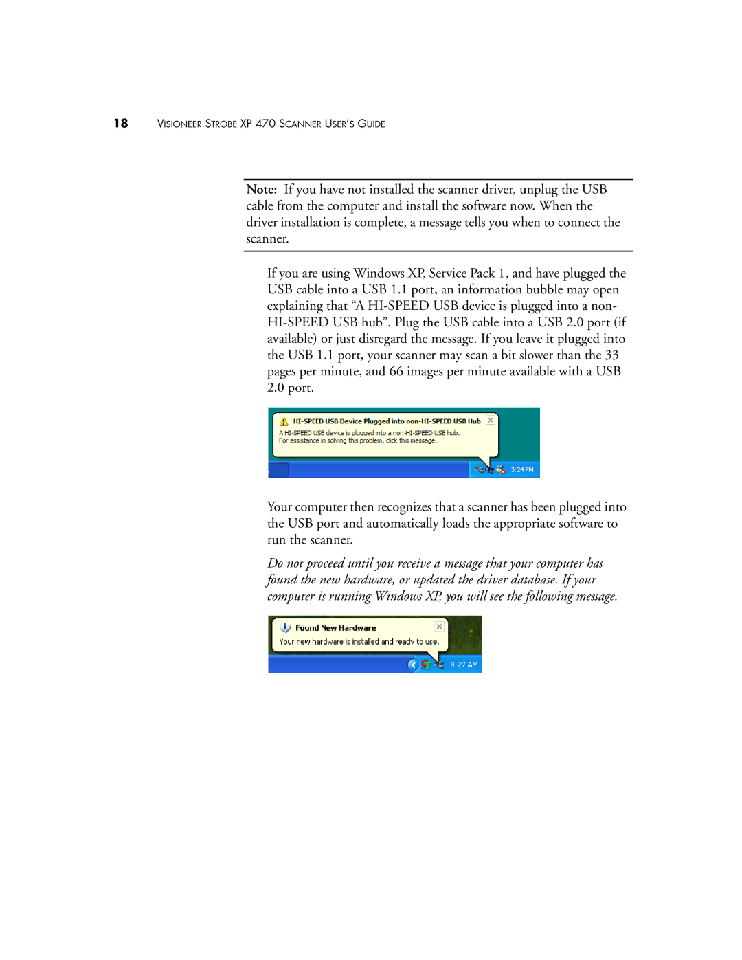 Visioneer manual Visioneer Strobe XP 470 Scanner USER’S Guide 