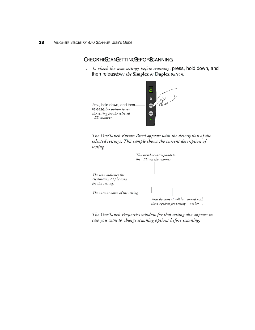 Visioneer XP 470 manual Check the Scan Settings Before Scanning 