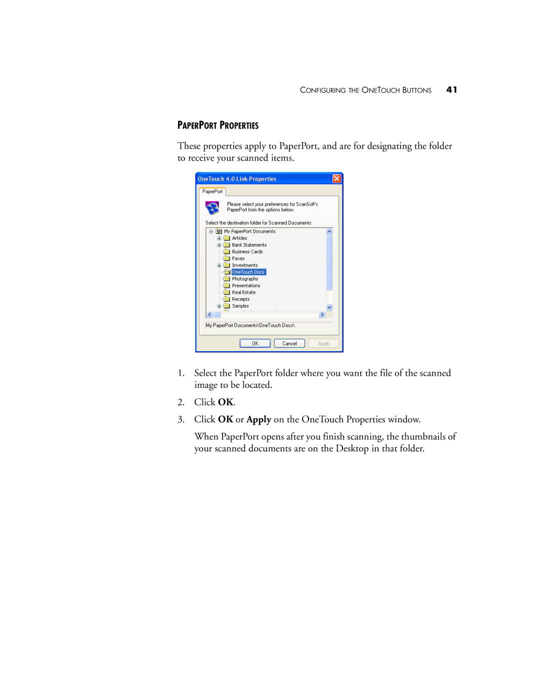 Visioneer XP 470 manual Paperport Properties 