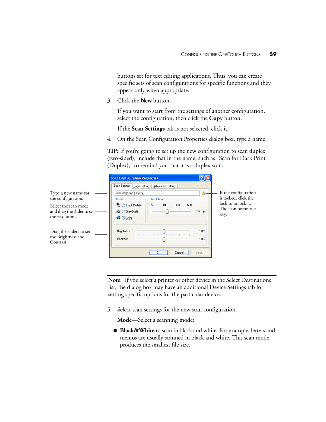 Visioneer XP 470 manual Configuring the Onetouch Buttons 