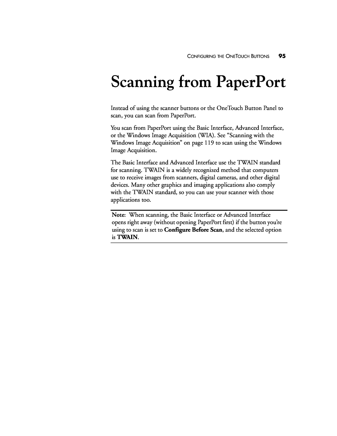 Visioneer XP 470 manual Scanning from PaperPort 