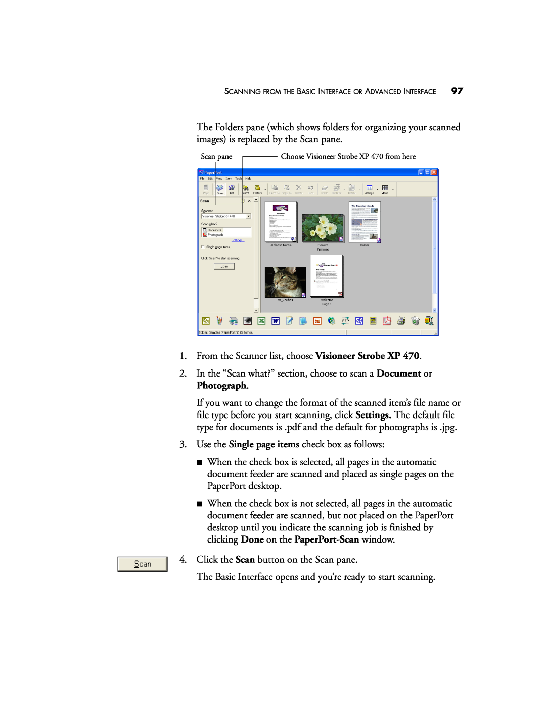 Visioneer XP 470 manual From the Scanner list, choose Visioneer Strobe XP 