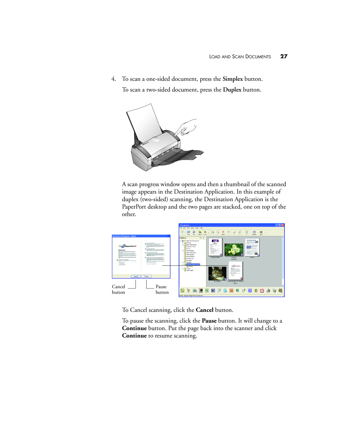 Visioneer XP 470 manual To Cancel scanning, click the Cancel button 