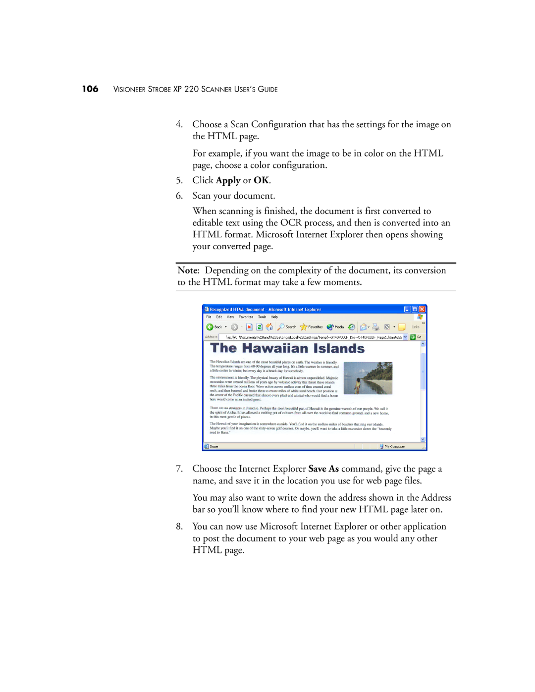 Visioneer XP220 manual Visioneer Strobe XP 220 Scanner USER’S Guide 