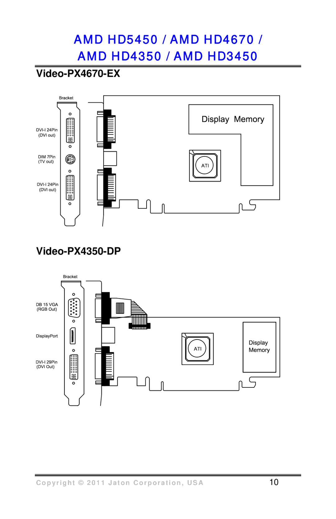 VisionTek HD 3450 user manual Video-PX4670-EX Video-PX4350-DP 