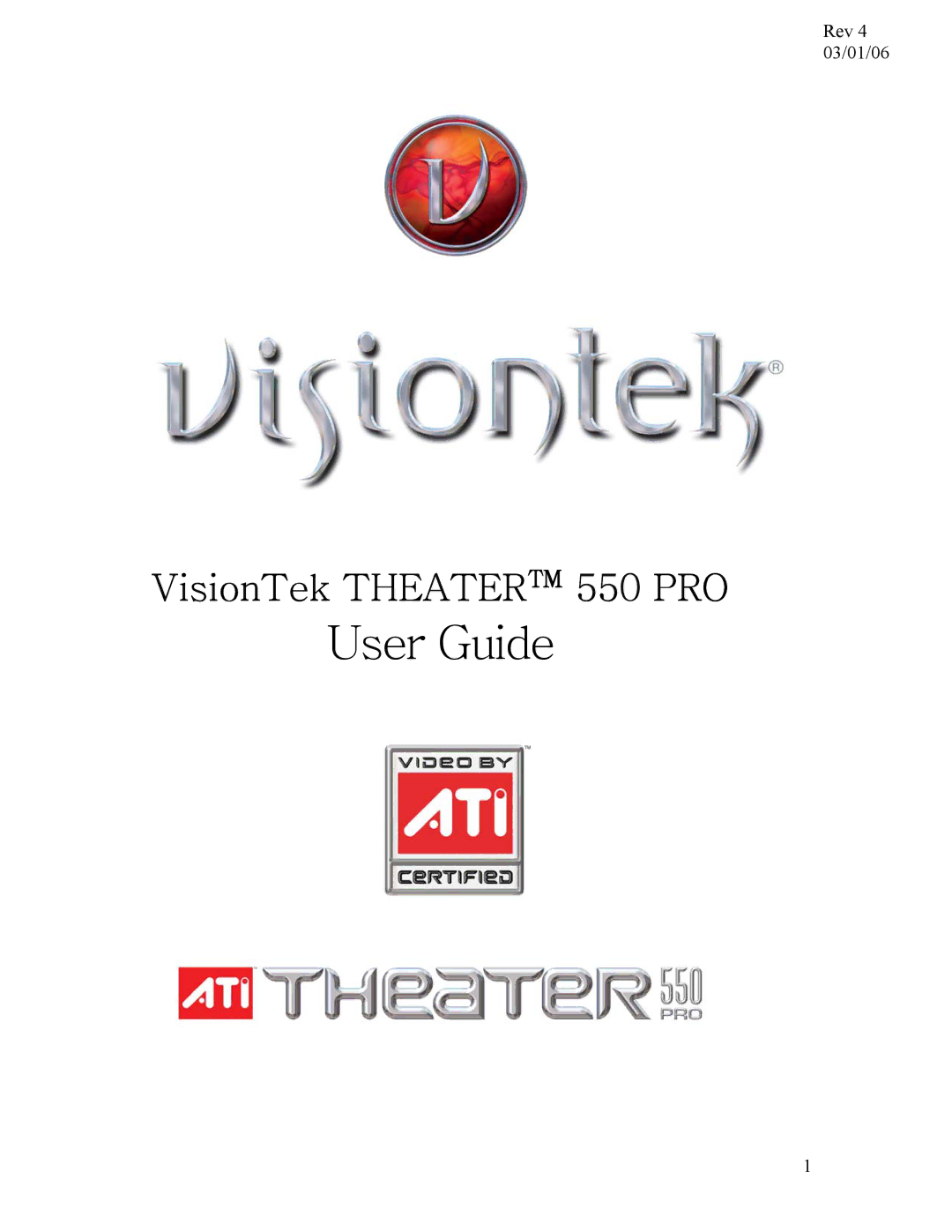 VisionTek Theater 550 PRO manual User Guide 