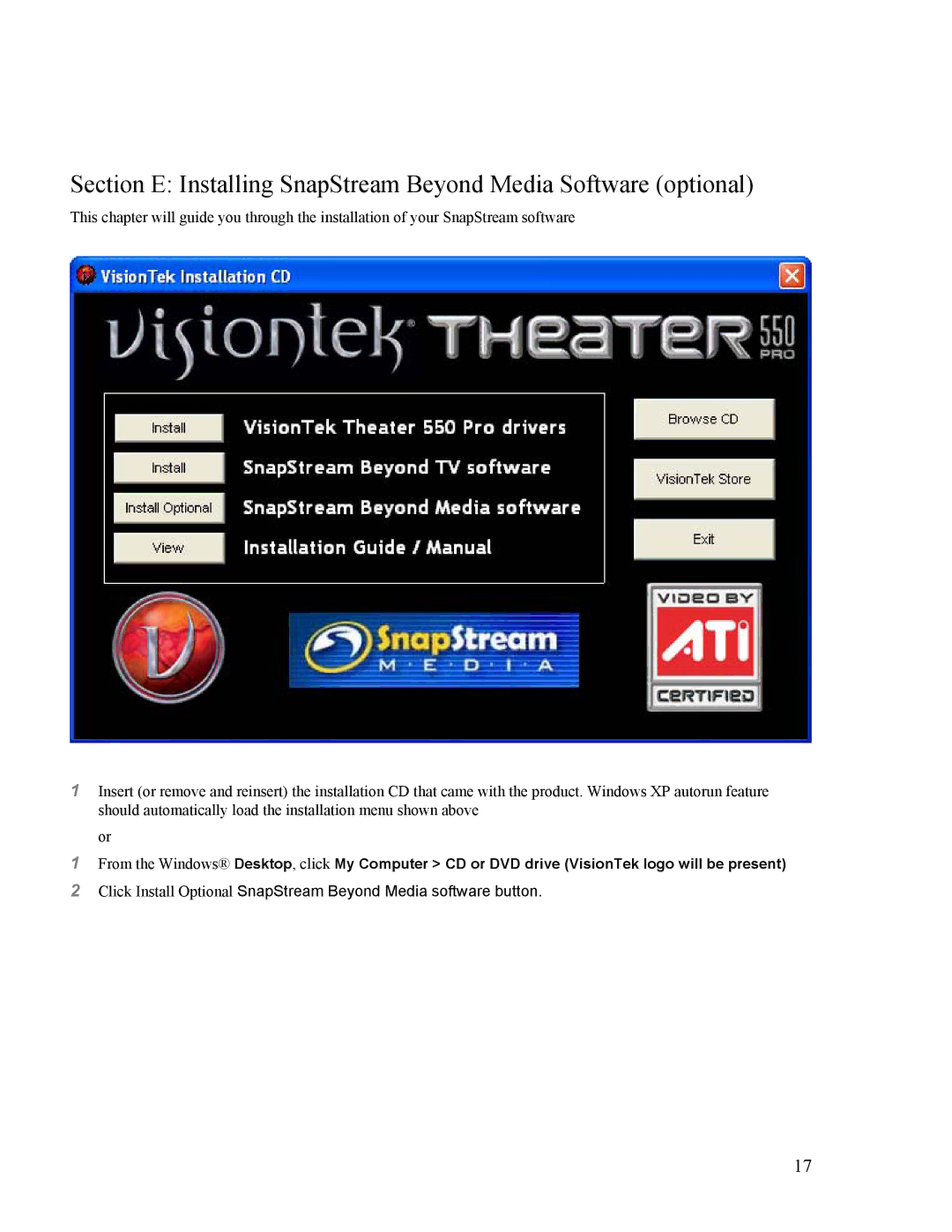 VisionTek Theater 550 PRO manual 