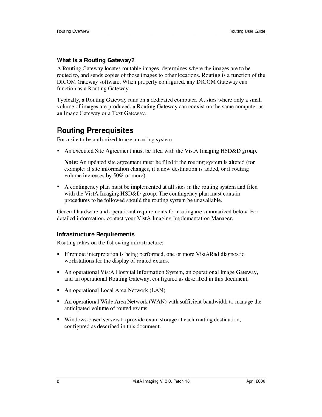 Vista Imaging Vista Routing manual Routing Prerequisites, What is a Routing Gateway?, Infrastructure Requirements 