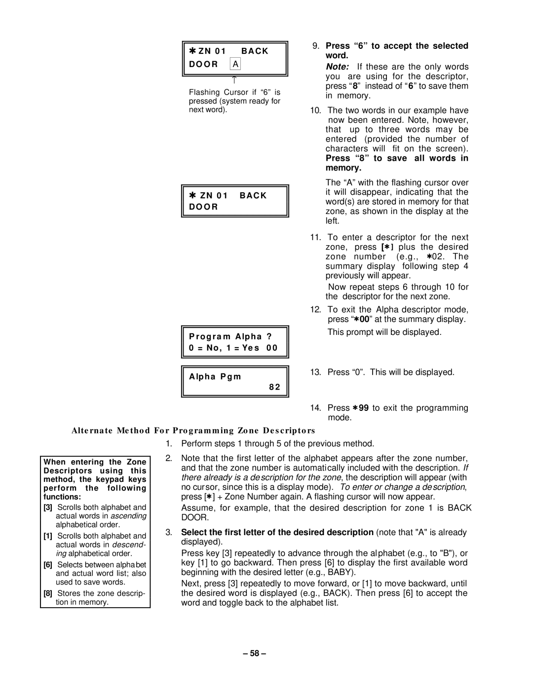 VistaQuest N7227V5 installation instructions Press 6 to accept the selected word, Press 8 to save all words in memory 