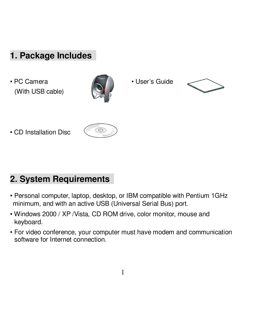 VistaQuest PC30I user manual Package Includes, System Requirements 