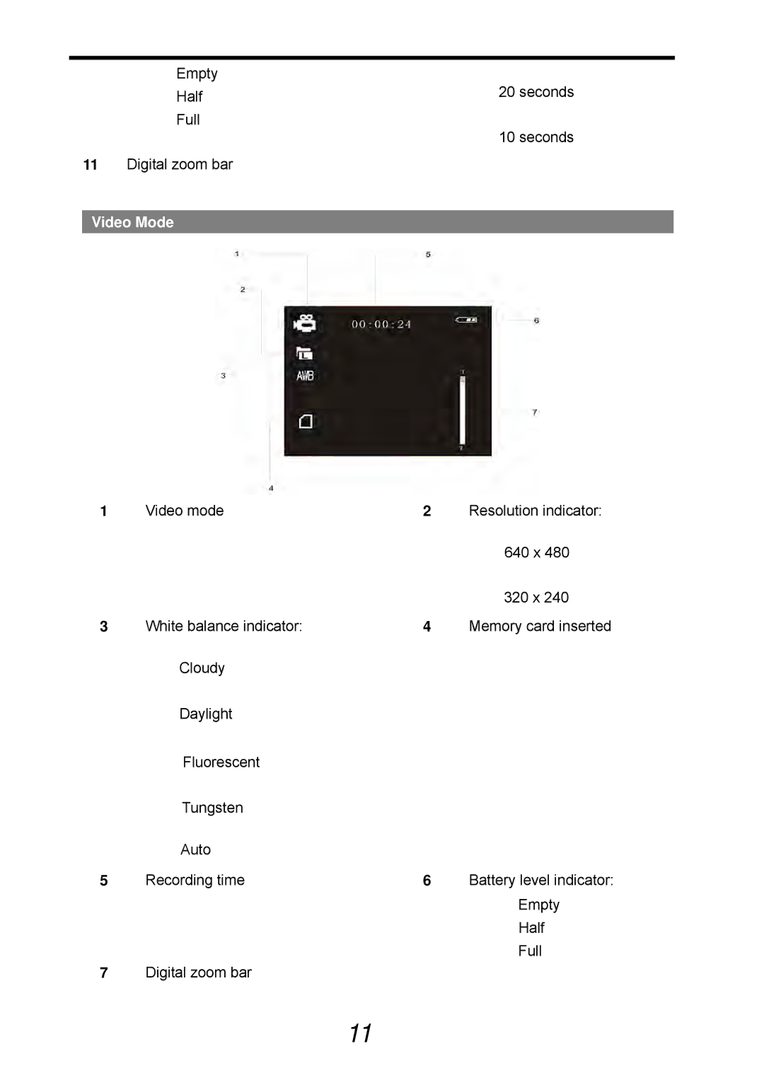 VistaQuest sensor 505-D user manual Video Mode 