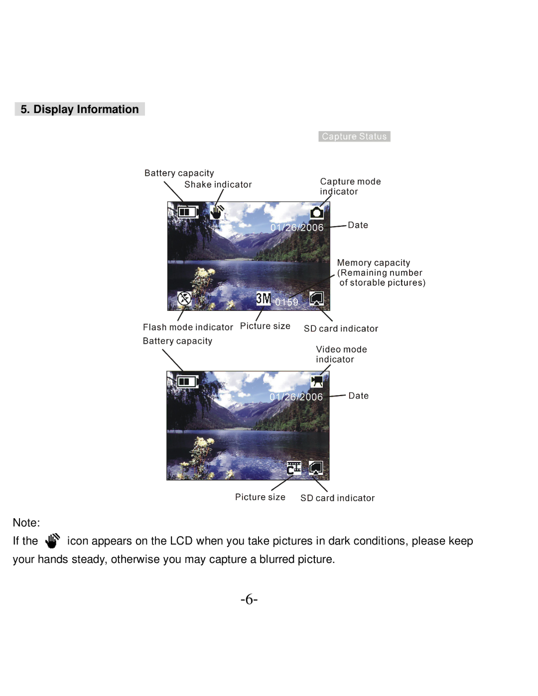 VistaQuest VQ-5015 user manual Display Information 