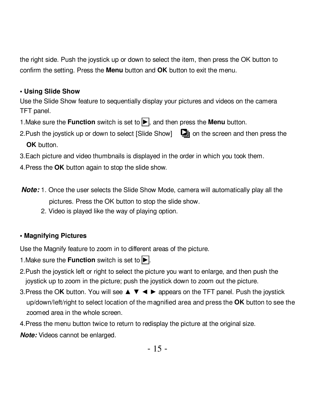 VistaQuest VQ-7024 user manual Using Slide Show, Magnifying Pictures 