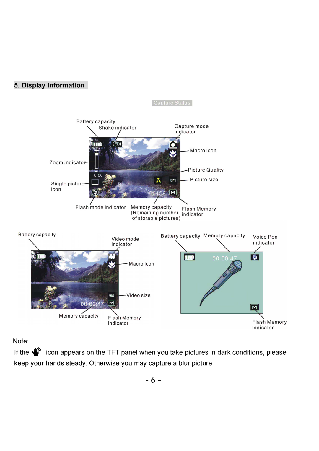 VistaQuest VQ-7228 user manual Display Information 