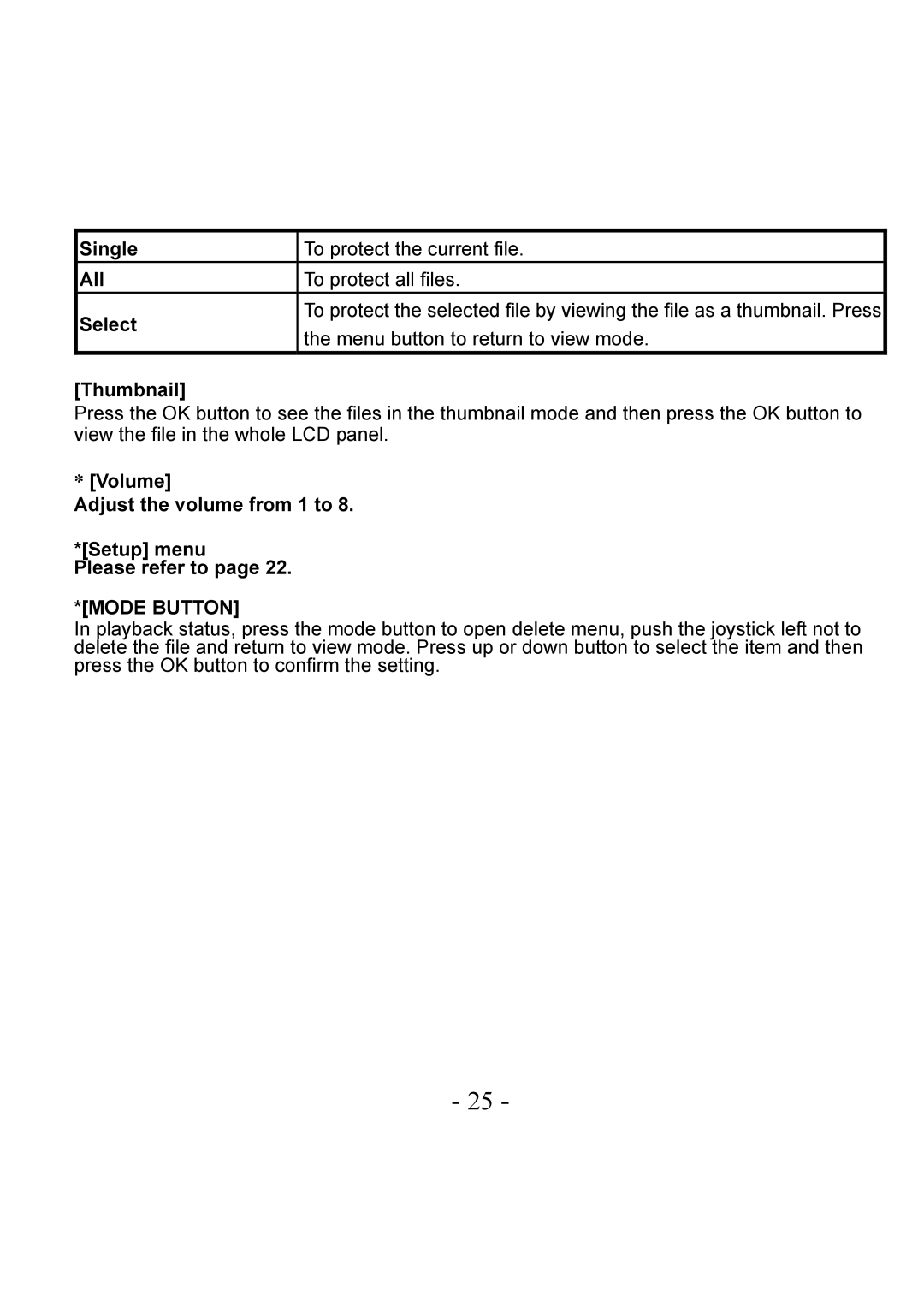 VistaQuest VQ-7228 user manual Single All Select, Thumbnail 