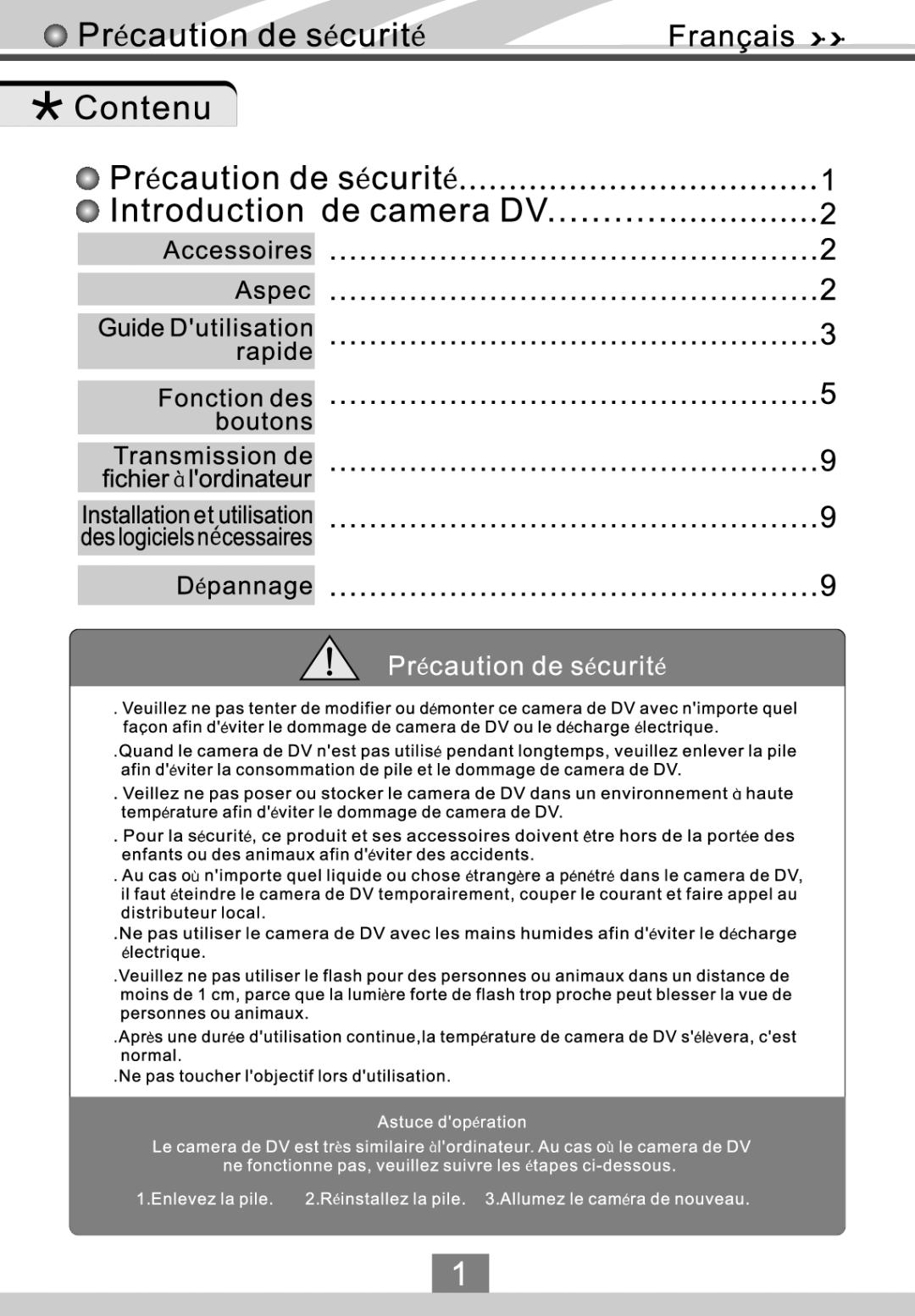 VistaQuest VQ DV8 manual 