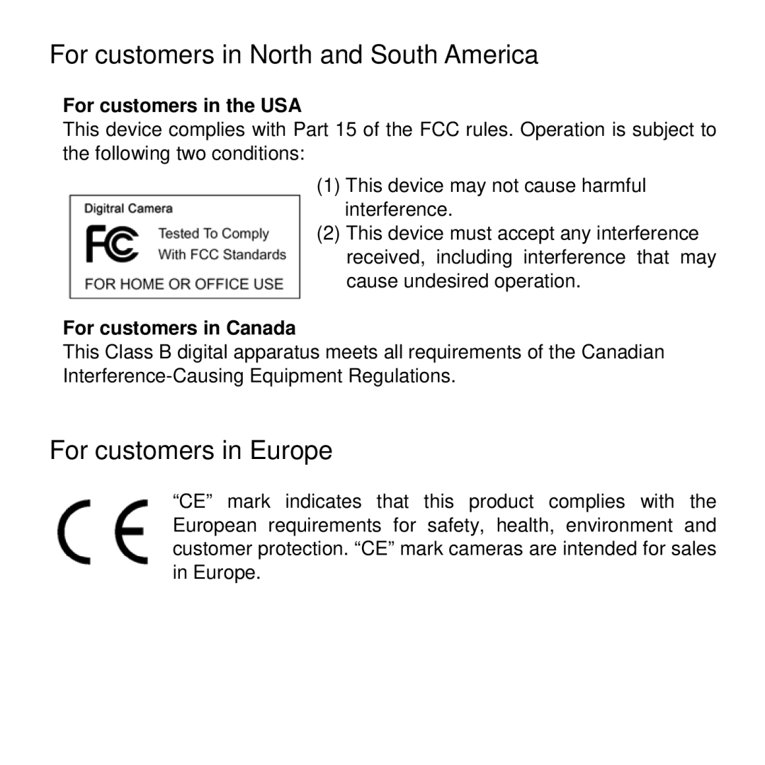 VistaQuest VQ1100 user manual For customers in the USA, For customers in Canada 