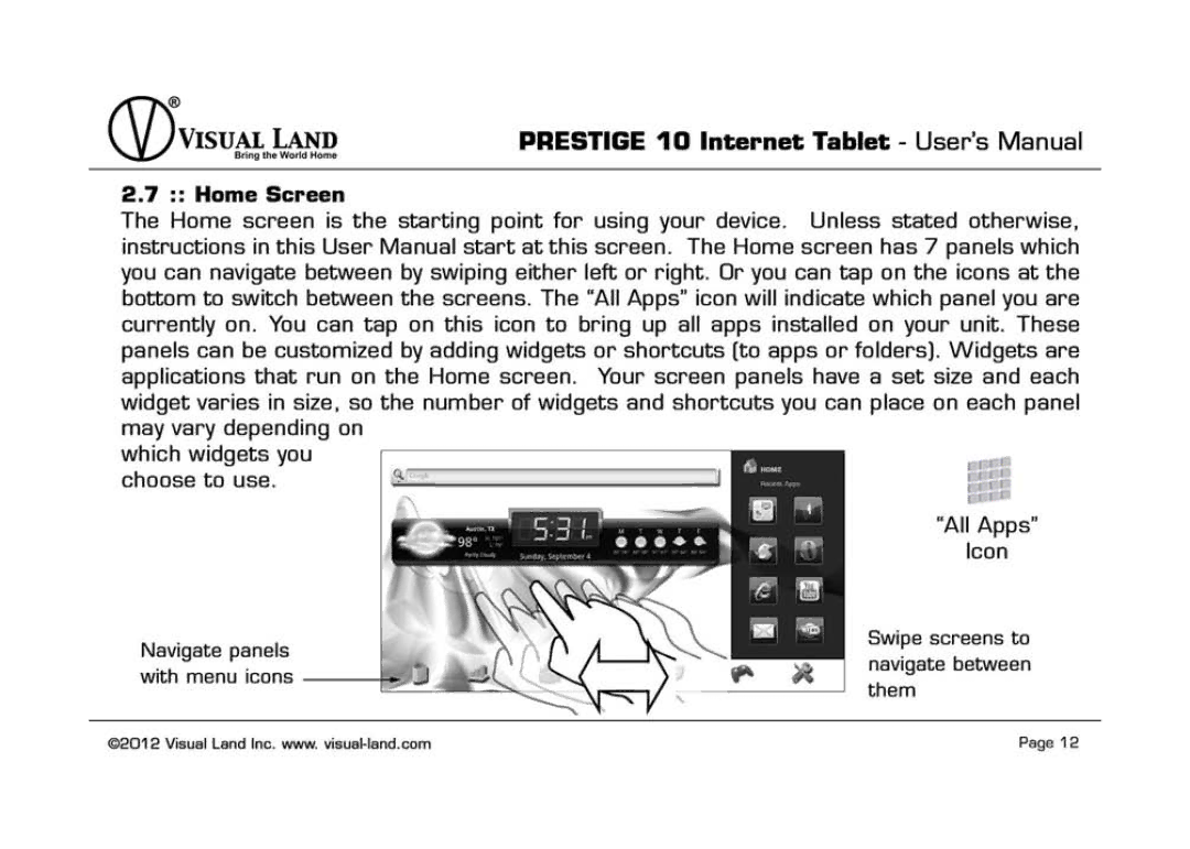 Visual Land 828063411027 manual 