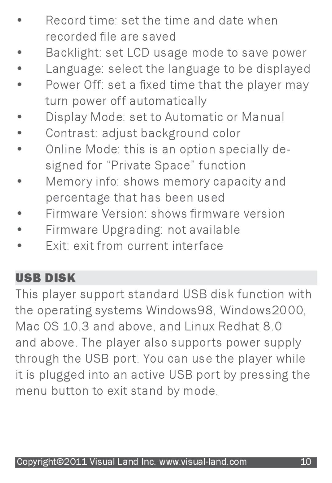 Visual Land 903 manual USB Disk 