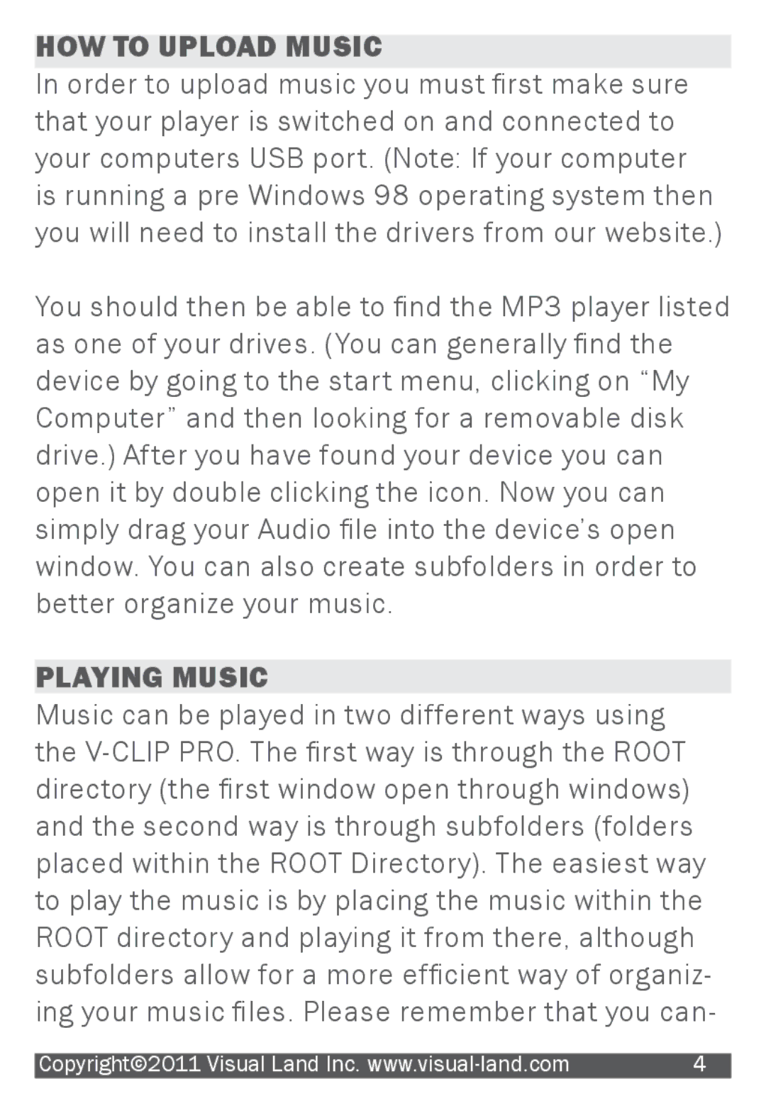Visual Land 903 manual HOW to Upload Music, Playing Music 