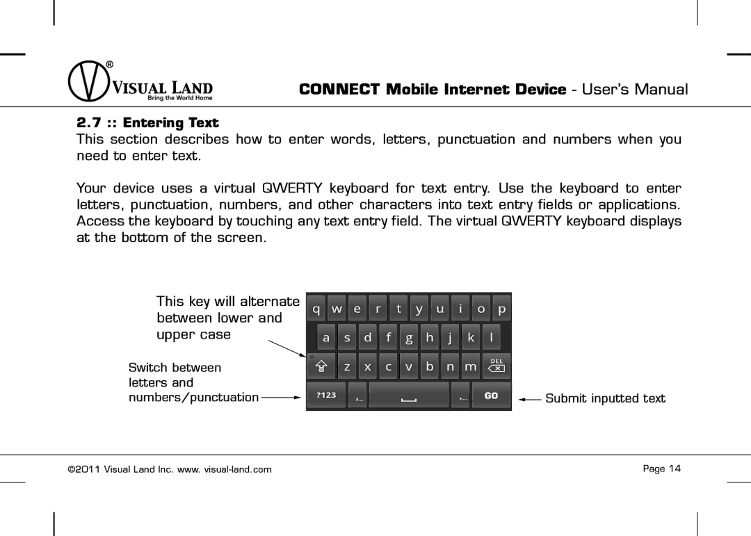 Visual Land VL-879-8GB-BLK manual 