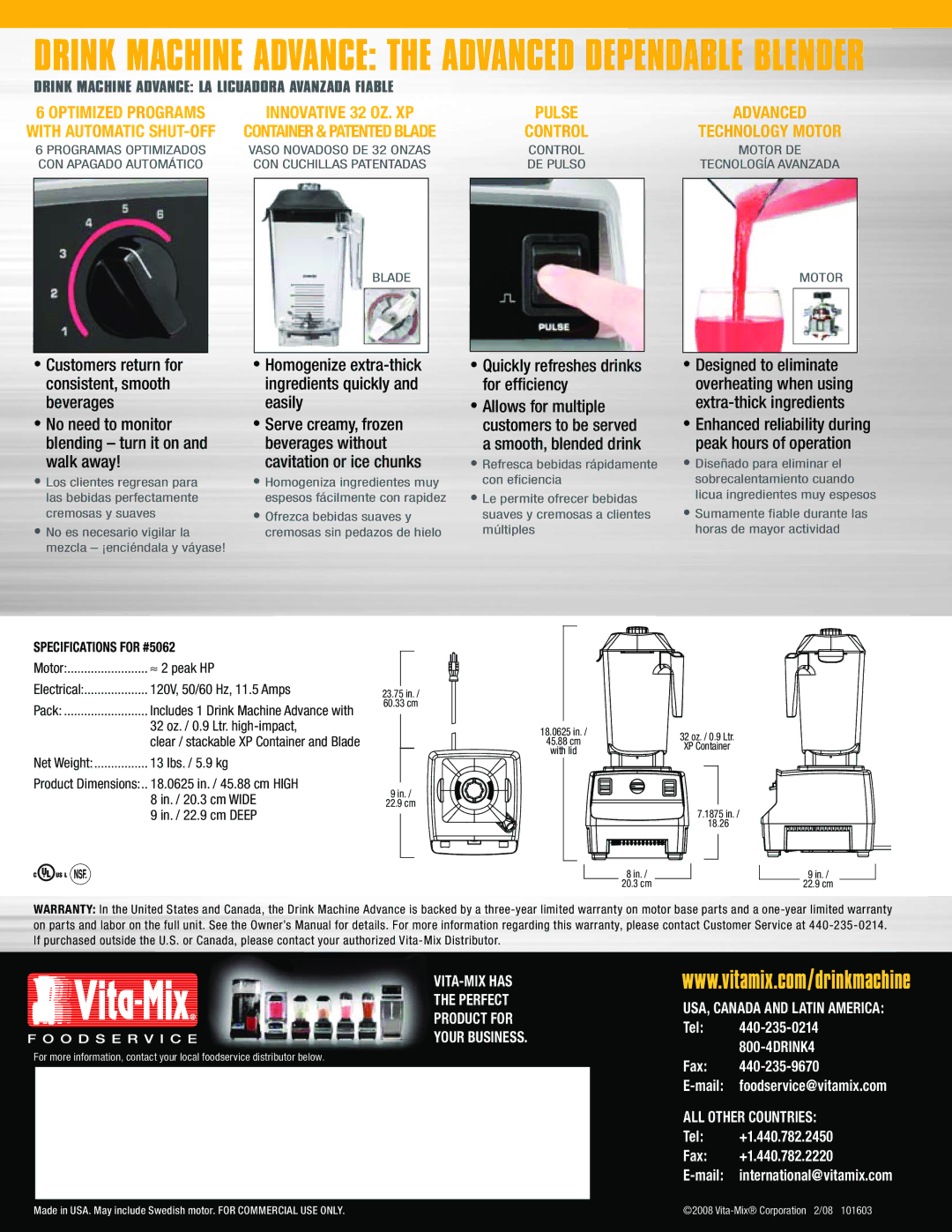 Vita-Mix Dependable Blender Optimized programs With automatic shut-off, Innovative 32 oz. XP Container & patented blade 