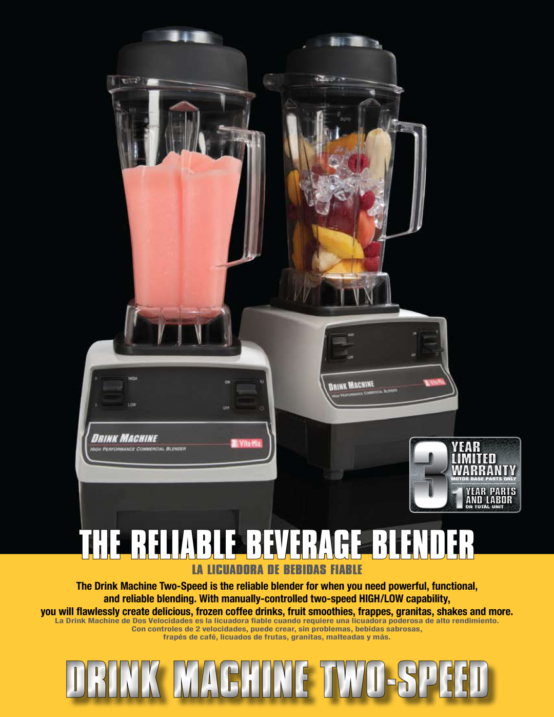 Vita-Mix DM manual drink Machine Two-speed, The Reliable Beverage Blender, La Licuadora de Bebidas Fiable 